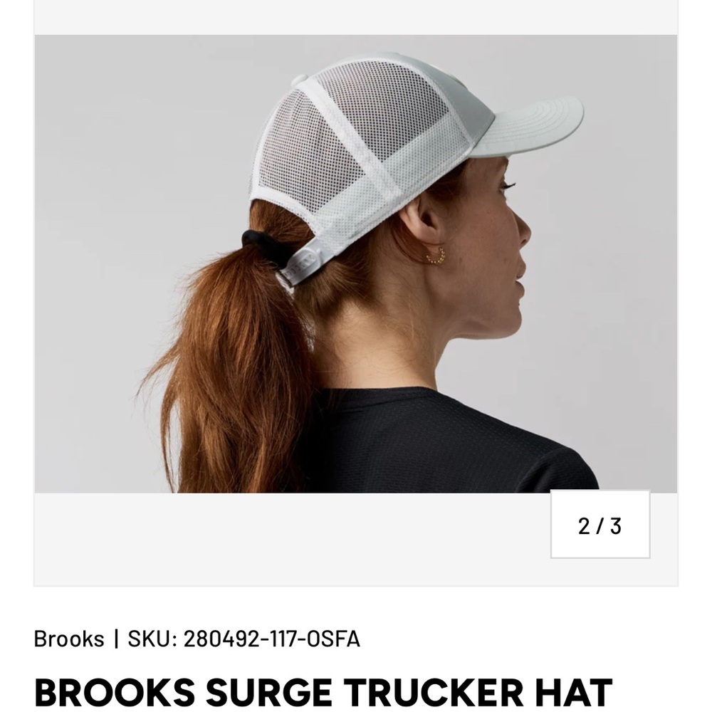 Brooks surge  Classic White Trucker Hat-never worn
